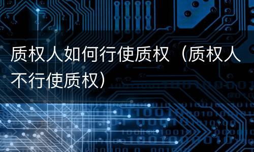 质权人如何行使质权（质权人不行使质权）