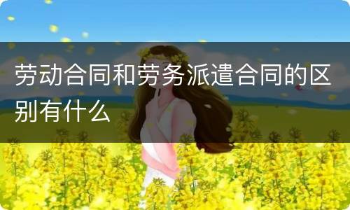 劳动合同和劳务派遣合同的区别有什么