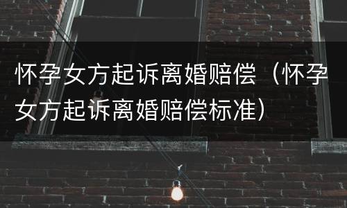 怀孕女方起诉离婚赔偿（怀孕女方起诉离婚赔偿标准）