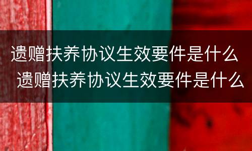 遗赠扶养协议生效要件是什么 遗赠扶养协议生效要件是什么