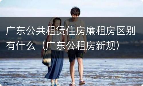 广东公共租赁住房廉租房区别有什么（广东公租房新规）