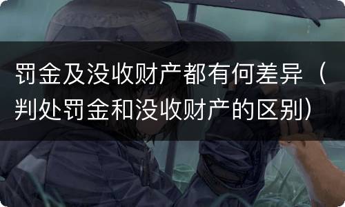罚金及没收财产都有何差异（判处罚金和没收财产的区别）