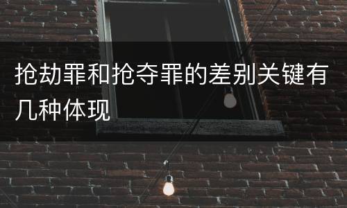 抢劫罪和抢夺罪的差别关键有几种体现