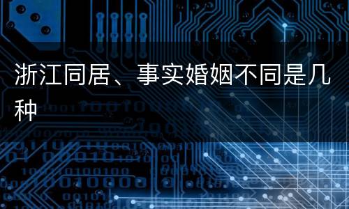 浙江同居、事实婚姻不同是几种