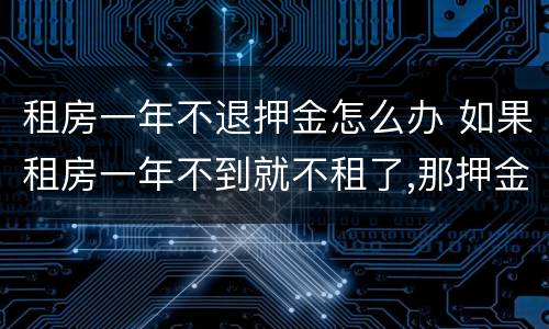 租房一年不退押金怎么办 如果租房一年不到就不租了,那押金有退的吗