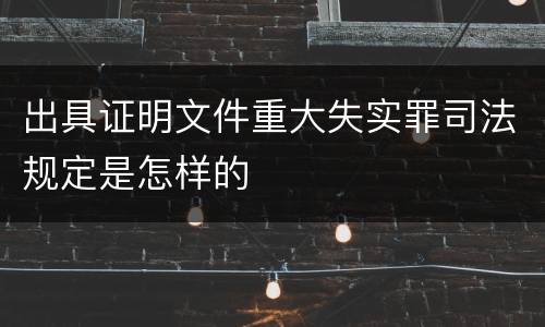 出具证明文件重大失实罪司法规定是怎样的
