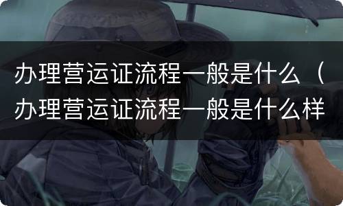 办理营运证流程一般是什么（办理营运证流程一般是什么样的）
