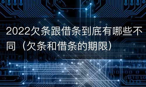 2022欠条跟借条到底有哪些不同（欠条和借条的期限）