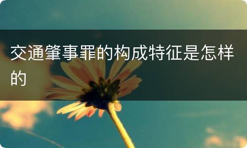 交通肇事罪的构成特征是怎样的