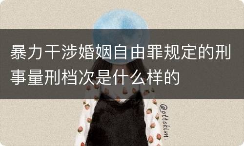 暴力干涉婚姻自由罪规定的刑事量刑档次是什么样的