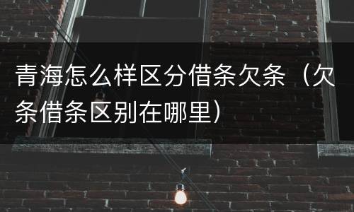 青海怎么样区分借条欠条（欠条借条区别在哪里）