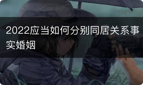 2022应当如何分别同居关系事实婚姻