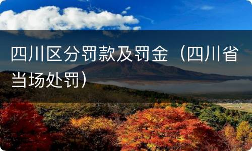 四川区分罚款及罚金（四川省当场处罚）