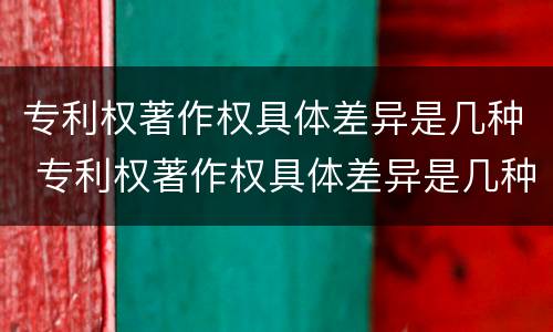 专利权著作权具体差异是几种 专利权著作权具体差异是几种形式