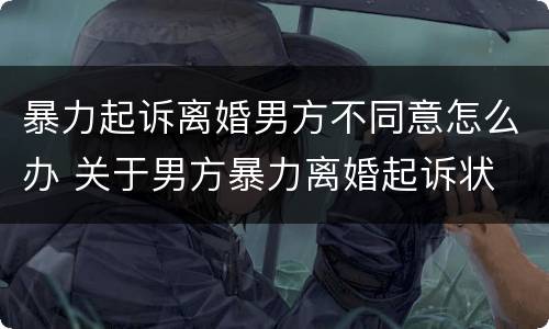 暴力起诉离婚男方不同意怎么办 关于男方暴力离婚起诉状