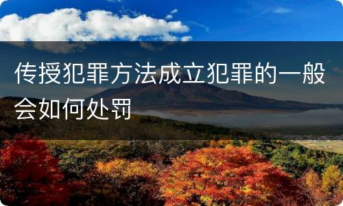 传授犯罪方法成立犯罪的一般会如何处罚