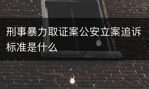 刑事暴力取证案公安立案追诉标准是什么