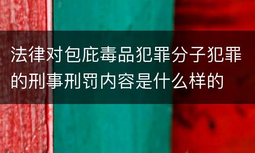 法律对包庇毒品犯罪分子犯罪的刑事刑罚内容是什么样的