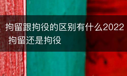 拘留跟拘役的区别有什么2022 拘留还是拘役