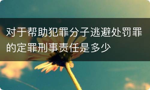 对于帮助犯罪分子逃避处罚罪的定罪刑事责任是多少