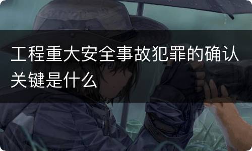 工程重大安全事故犯罪的确认关键是什么