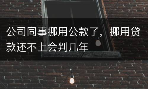 公司同事挪用公款了，挪用贷款还不上会判几年