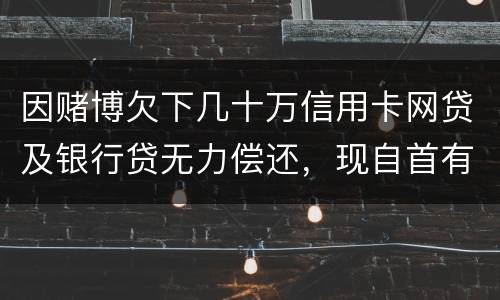 因赌博欠下几十万信用卡网贷及银行贷无力偿还，现自首有什么后果