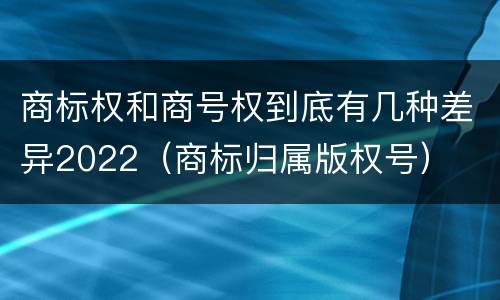 商标权和商号权到底有几种差异2022（商标归属版权号）
