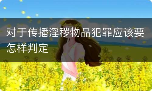 对于传播淫秽物品犯罪应该要怎样判定