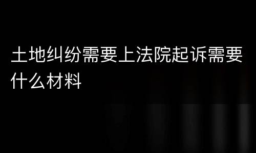 土地纠纷需要上法院起诉需要什么材料