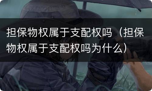 担保物权属于支配权吗（担保物权属于支配权吗为什么）