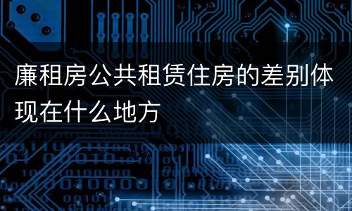 廉租房公共租赁住房的差别体现在什么地方