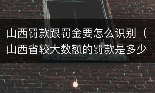 山西罚款跟罚金要怎么识别（山西省较大数额的罚款是多少）