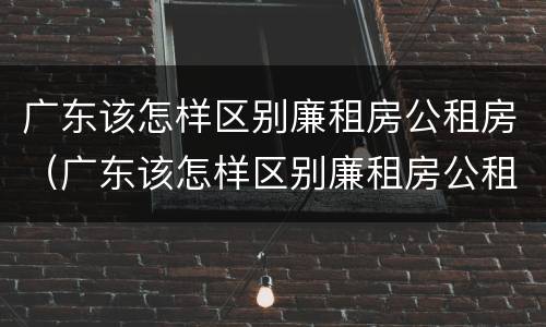 广东该怎样区别廉租房公租房（广东该怎样区别廉租房公租房呢）