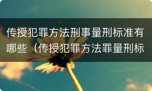 传授犯罪方法刑事量刑标准有哪些（传授犯罪方法罪量刑标准）