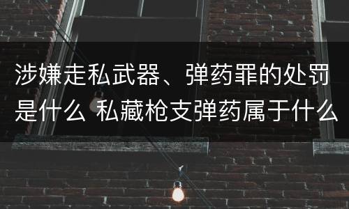 涉嫌走私武器、弹药罪的处罚是什么 私藏枪支弹药属于什么罪