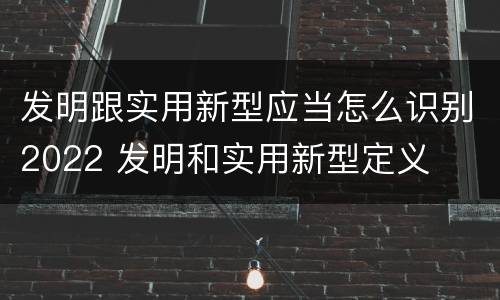 发明跟实用新型应当怎么识别2022 发明和实用新型定义