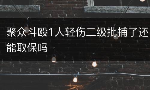 聚众斗殴1人轻伤二级批捕了还能取保吗