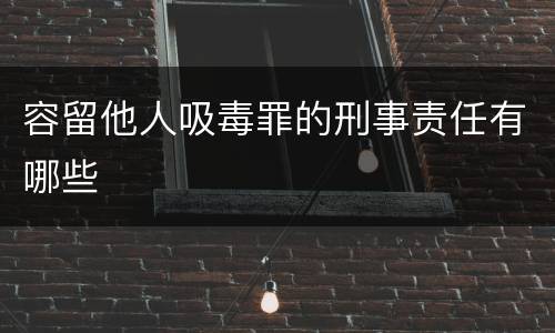 容留他人吸毒罪的刑事责任有哪些
