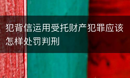 犯背信运用受托财产犯罪应该怎样处罚判刑