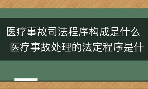 医疗事故司法程序构成是什么 医疗事故处理的法定程序是什么