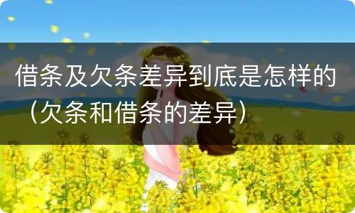 借条及欠条差异到底是怎样的（欠条和借条的差异）