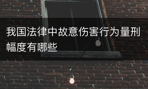 我国法律中故意伤害行为量刑幅度有哪些