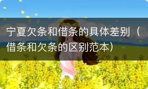 宁夏欠条和借条的具体差别（借条和欠条的区别范本）