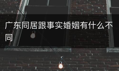 广东同居跟事实婚姻有什么不同