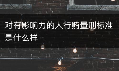 对有影响力的人行贿量刑标准是什么样