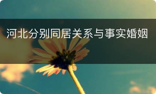 河北分别同居关系与事实婚姻