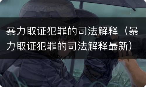 暴力取证犯罪的司法解释（暴力取证犯罪的司法解释最新）