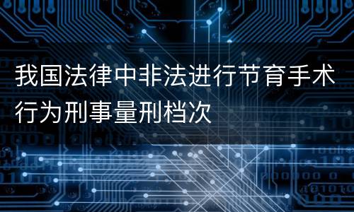 我国法律中非法进行节育手术行为刑事量刑档次