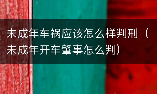 未成年车祸应该怎么样判刑（未成年开车肇事怎么判）